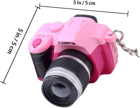 5Pcs LED Mini Camera Keychain Set, Novelty Hanging Key Rings with Button Battery, Mixed Colors Cute Photo Camera Pendant for Men Women Car Keys Accessories in Saudi Arabia