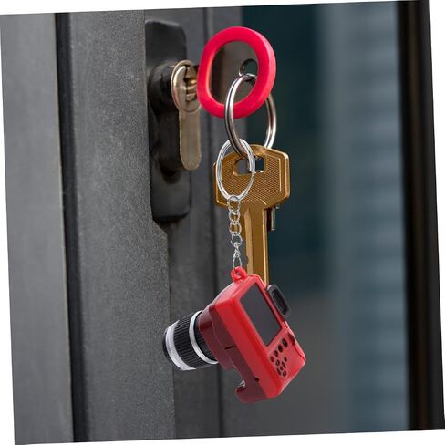5Pcs LED Mini Camera Keychain Set, Novelty Hanging Key Rings with Button Battery, Mixed Colors Cute Photo Camera Pendant for Men Women Car Keys Accessories in Saudi Arabia