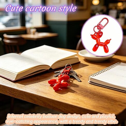 BUBBLE-FLY Women's Balloon Dog Keychain – Lightweight Resin Key Ring, Fashion Bag Charm for Car Keys Wallet Backpack, Multicolor Options, Secure Clasp in Saudi Arabia
