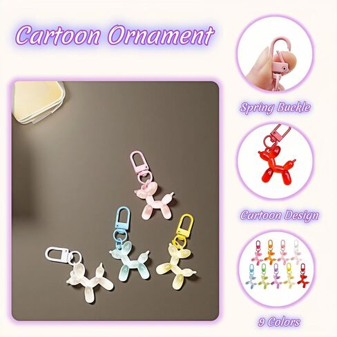 BUBBLE-FLY Women's Balloon Dog Keychain – Lightweight Resin Key Ring, Fashion Bag Charm for Car Keys Wallet Backpack, Multicolor Options, Secure Clasp in Saudi Arabia