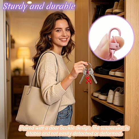 BUBBLE-FLY Women's Balloon Dog Keychain – Lightweight Resin Key Ring, Fashion Bag Charm for Car Keys Wallet Backpack, Multicolor Options, Secure Clasp in Saudi Arabia