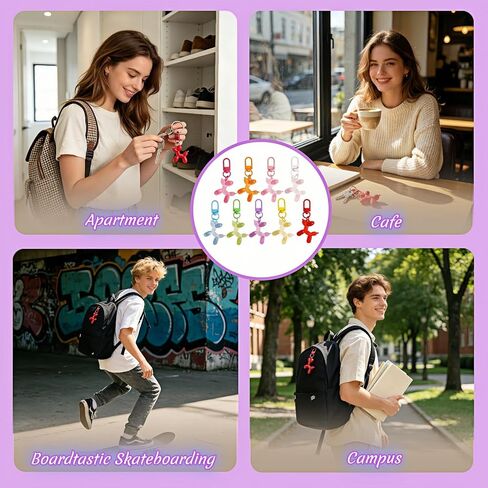 BUBBLE-FLY Women's Balloon Dog Keychain – Lightweight Resin Key Ring, Fashion Bag Charm for Car Keys Wallet Backpack, Multicolor Options, Secure Clasp in Saudi Arabia