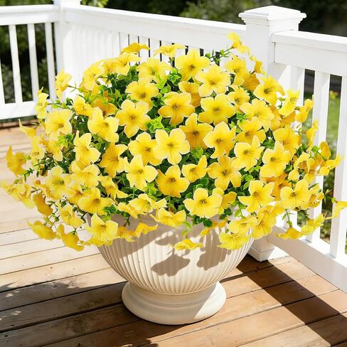 20 Bundles Artificial Petunias Flowers for Outdoors, Faux Silk Flowers UV Resistant Realistic Fake Plants for Outside Planters Porch Patio Yard Garden Spring Summer Home Decor, Multicolor in Saudi Arabia