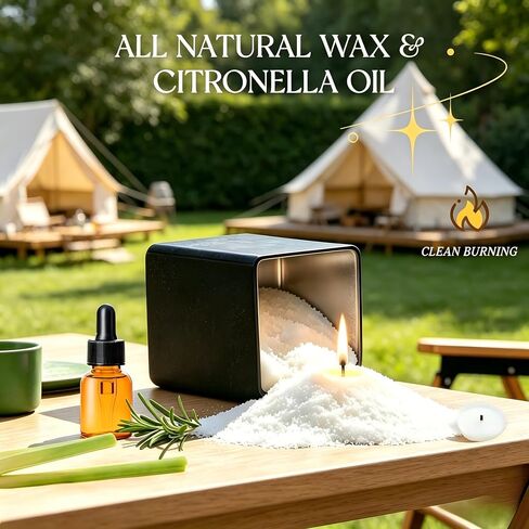 Citronella Candle Outdoor,Pearled Candle Sand Gift Set 1.3LB,50 Wicks,2 Large Jar, Natural Lemongrass Scent, 120Hour Burn,Refillable Pearl Wax Sand Candle Set for Indoor Patio Garden Camping Backyard in Saudi Arabia
