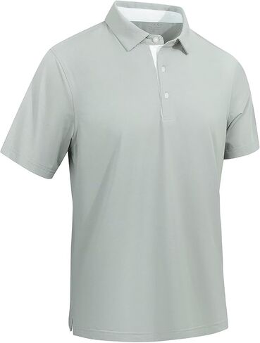 Mens Golf Shirts Quick Dry Moisture Wicking Mesh Solid Casual Short Sleeve Performance Athletic Stylish Men Polo Shirt in Saudi Arabia