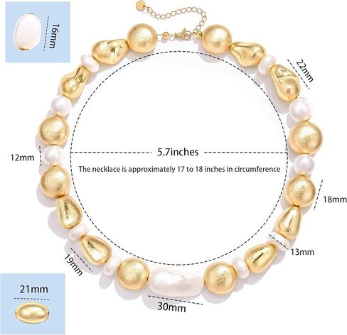 BOMAIL 4Pcs Chunky Imitation Pearl Necklaces for Women Layered Choker Set | Chunky Gold Bead Faux Pearl Beaded Necklaces Irregular Pearl Beaded Necklace for Summer Beach Daily Wearing Jewelry Gifts in Saudi Arabia