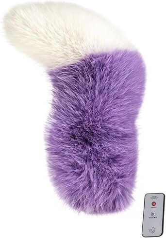 Cute Fuzzy electric moving tail for car Remote Control and voice control electric fox tail halloween costume (purple) in Kuwait