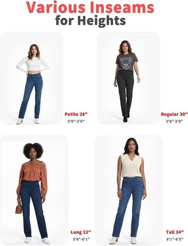 Straight Leg Jeans for Women, Stretch Sweatpant Pull on Jeans Woman High Waisted Tummy Control Breathable Soft Comfy Denim Tall Pants Good for Everyday Wear Inseam 32", Dark Blue, XL in Saudi Arabia