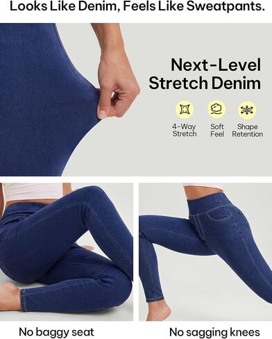 AVAMO Jeggings for Women Stretchy Skinny Jeans Denim Leggings with Pockets Pull on High Waist Tummy Control Trendy Jean in Saudi Arabia