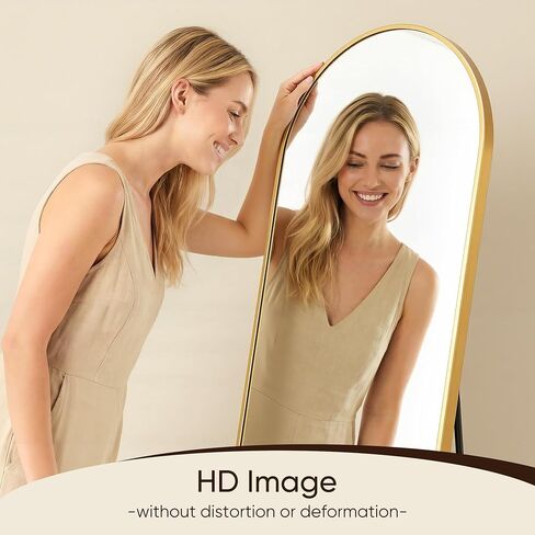 Antok 58" x19" Arched Full Length Floor Mirror, Gold Aluminum Frame, Free Standing/Wall Mount/Leaning for Bedroom, Living Room, Dressing Room in Saudi Arabia