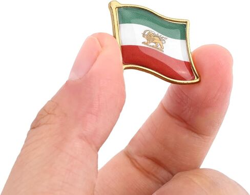 10pcs Iran Persia Flag Lapel Pins, Persian Iranian Lion Sun and Crown Pin Badge Metal Enamel Brooch for Decor Souvenir Gifts in Kuwait