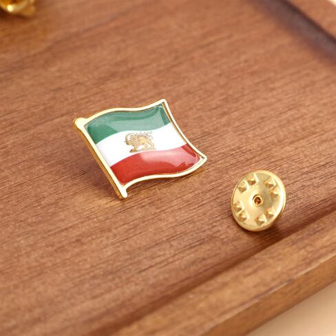 10pcs Iran Persia Flag Lapel Pins, Persian Iranian Lion Sun and Crown Pin Badge Metal Enamel Brooch for Decor Souvenir Gifts in Kuwait