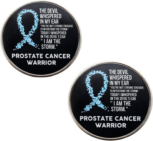 2-Pack Prostate Cancer Warrior Pins – Alloy Lapel Badge, Inspirational Blue Ribbon Brooch for Survivors & Fighters in Saudi Arabia