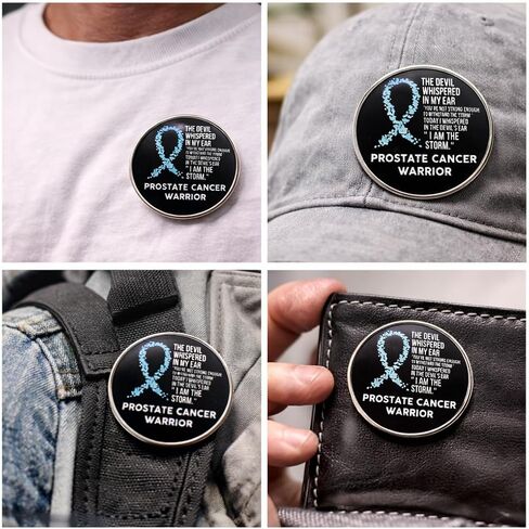 2-Pack Prostate Cancer Warrior Pins – Alloy Lapel Badge, Inspirational Blue Ribbon Brooch for Survivors & Fighters in Saudi Arabia