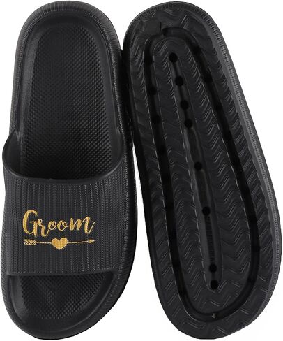 Groom Slides for Men Black Groom Sandals for Bachelor Party Wedding Day Gifts in Saudi Arabia