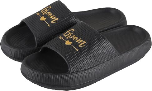 Groom Slides for Men Black Groom Sandals for Bachelor Party Wedding Day Gifts in Saudi Arabia