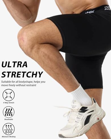 JZCreater Mens Compression Shorts with Pocket, Workout Gym Shorts for Running, Basketball & Training, Quick Dry Base Layer in Saudi Arabia