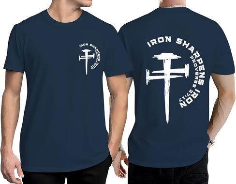 Christian Shirts for Men Religion Faith Shirts Scripture Nail Jesus Cross Graphic Tees Bible Verse Short Sleeve Tops in Saudi Arabia