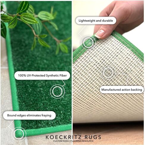 KOECKRITZ 6" x 6" (Sample) Artificial Turf Indoor Outdoor Rug – Green Synthetic Grass Carpet for Patio, Garden, Balcony & Landscape – Pet Friendly, Dog Grass, Lightweight in Saudi Arabia