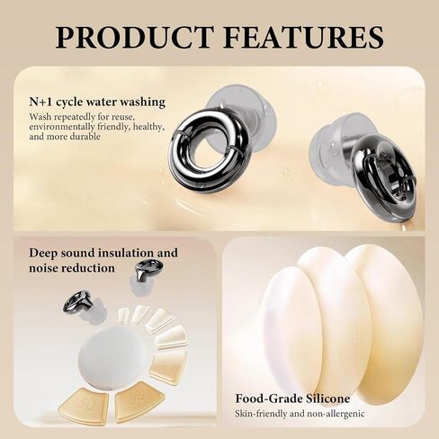Noise Cancelling Ear Plugs 45dB – Reusable Silicone Earplugs for Sleeping, Snoring, Travel, Concerts & Work with 8 Eartips – Soft Comfortable Hearing Protection (Black, One Size) in Kuwait