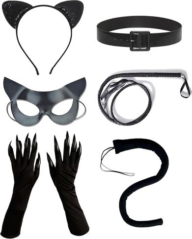 Woman Cat Costume Accessories Adult Black Superhero Outfit for Halloween Cosplay in Saudi Arabia