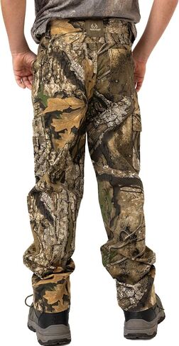 Realtree Youth Camo Cargo Pants - 6-Pocket Hunting Pants for Boys, Outdoor Activities, Camping, Mid Rise Straight Leg in Kuwait
