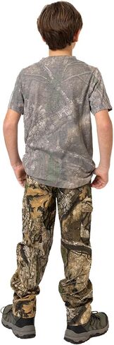 Realtree Youth Camo Cargo Pants - 6-Pocket Hunting Pants for Boys, Outdoor Activities, Camping, Mid Rise Straight Leg in Kuwait