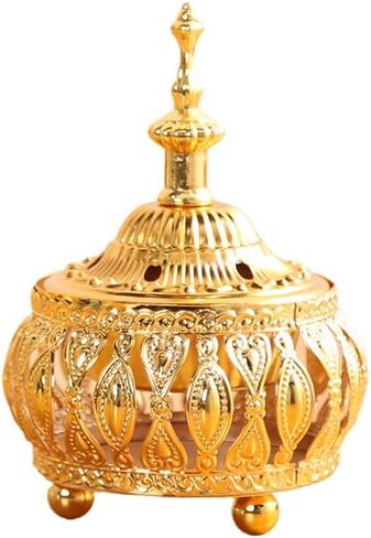 Middle Eastern Style Incense Burner Ornament 4.72X3.54X3.54In Electroplated Metal Incense Holder for Home Decoration in Kuwait
