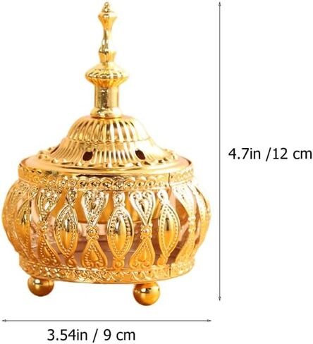 Middle Eastern Style Incense Burner Ornament 4.72X3.54X3.54In Electroplated Metal Incense Holder for Home Decoration in Kuwait