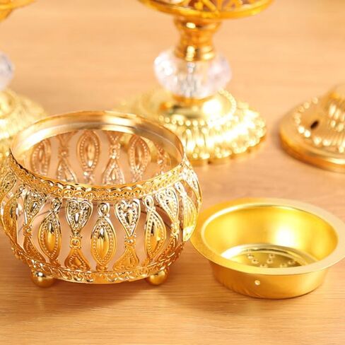 Middle Eastern Style Incense Burner Ornament 4.72X3.54X3.54In Electroplated Metal Incense Holder for Home Decoration in Kuwait