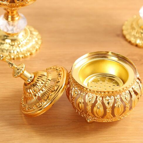 Middle Eastern Style Incense Burner Ornament 4.72X3.54X3.54In Electroplated Metal Incense Holder for Home Decoration in Kuwait