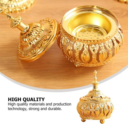 Middle Eastern Style Incense Burner Ornament 4.72X3.54X3.54In Electroplated Metal Incense Holder for Home Decoration in Kuwait