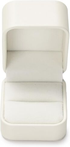 PU Leather Ring Gift Box Velvet Interior Wedding Ring Case Jewelry Gift Holder for Birthday, Proposal, Engagement,Wedding, Valentine's Day (White) in Saudi Arabia