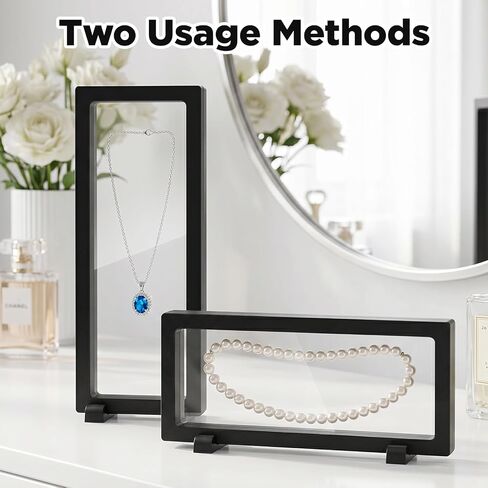 10 PCS 3D Floating Display Case, Coins Display Stand Holder, Jewelry Storage Box, Black Suspension Frame for Challenge Coins, Medals, Fossils, Stamps, 9" x 3.54" x 0.79" in Saudi Arabia