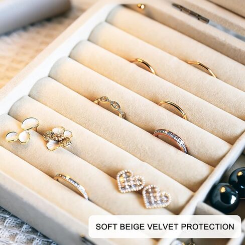 6-Piece Velvet Jewelry Organizer for Drawer, Stackable Jewelry Trays with Removable Dividers, Drawer Organizer Inserts Set with 2 Cleaning Cloths for Women Dresser Vanity in Saudi Arabia