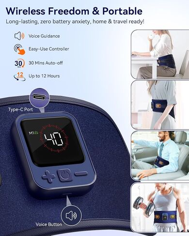 68" Cordless Heating Pad for Back Pain Relief with 5 Heat & 6 Vibration, Lower Back Massager with 4D Butterfly Support, Portable Heating Pad for Women Men Mom Dad in Saudi Arabia