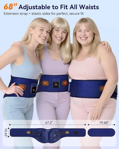68" Cordless Heating Pad for Back Pain Relief with 5 Heat & 6 Vibration, Lower Back Massager with 4D Butterfly Support, Portable Heating Pad for Women Men Mom Dad in Saudi Arabia