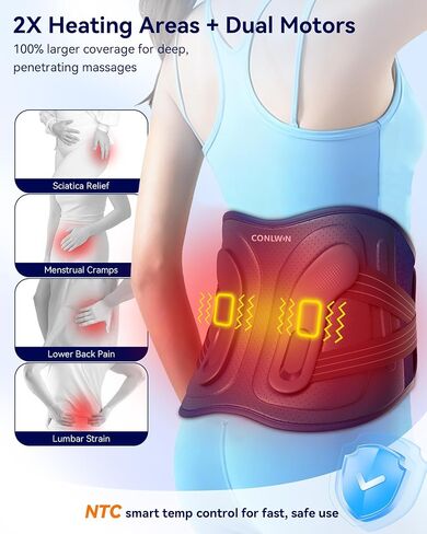 68" Cordless Heating Pad for Back Pain Relief with 5 Heat & 6 Vibration, Lower Back Massager with 4D Butterfly Support, Portable Heating Pad for Women Men Mom Dad in Saudi Arabia