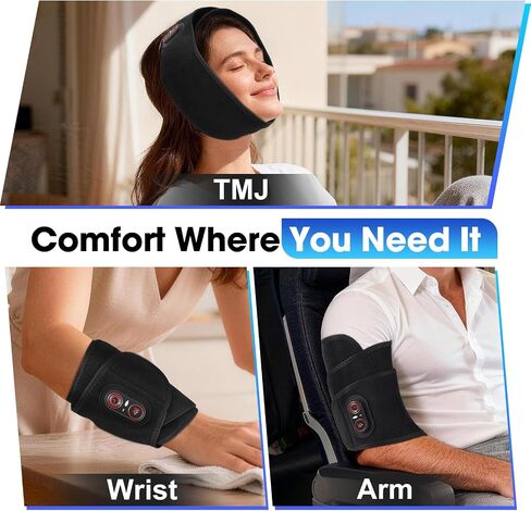 Face Heating Pad for TMJ Pain Relief, Cordless TMJ Heating Pad for Jaw with 3 Heat & 3 Timer Settings, Wearable Heating Pad for Face Jaw Chin 𝗪𝗶𝘀𝗱𝗼𝗺 𝗧𝗲𝗲𝘁𝗵 in Saudi Arabia