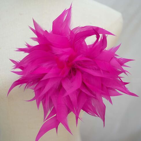 Large Flower Feather Brooch Pin for Women Elegant Oversized Feather Flower Floral Brooches Lapel Pins Corsage Wedding Party Dance Banquet Prom Jewelry Accessories in Saudi Arabia