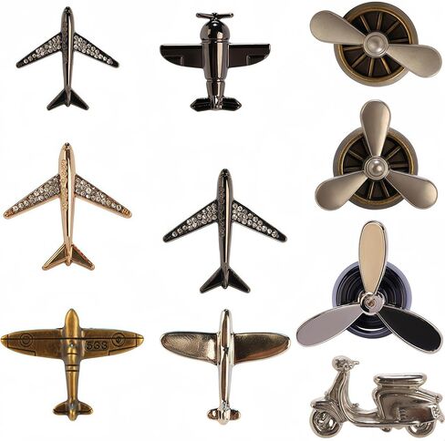 10Pcs Airplane Brooch Pin Propeller Aircraft Plane Flight Aviator Lapel Pin Alloy Metal Clasp Pin for Jackets, Uniforms, Hats,Perfect for Flight Schools, Pilots, and Graduation in Saudi Arabia