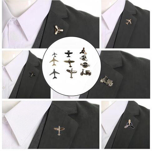 10Pcs Airplane Brooch Pin Propeller Aircraft Plane Flight Aviator Lapel Pin Alloy Metal Clasp Pin for Jackets, Uniforms, Hats,Perfect for Flight Schools, Pilots, and Graduation in Saudi Arabia