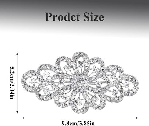 2Pcs Rhinestone Brooch 1 Silver Crystal Brooches for Wedding 1 Golden Wedding Bridal Bouquet Brooch Pin Elegant Broach for Dresses for Suit Dress Hats Bags in Saudi Arabia