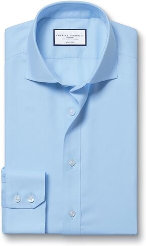 Charles Tyrwhitt Shirts for Men – Twill Non-Iron Formal Dress Shirt – Long Sleeve Cotton Shirt –Extra Slim Fit Cutaway Collar in Saudi Arabia