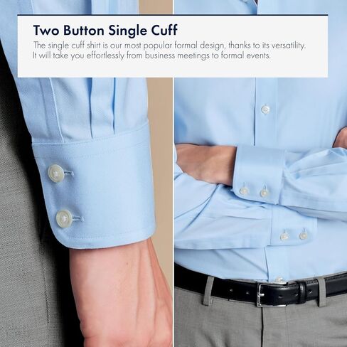 Charles Tyrwhitt Shirts for Men – Twill Non-Iron Formal Dress Shirt – Long Sleeve Cotton Shirt –Extra Slim Fit Cutaway Collar in Saudi Arabia