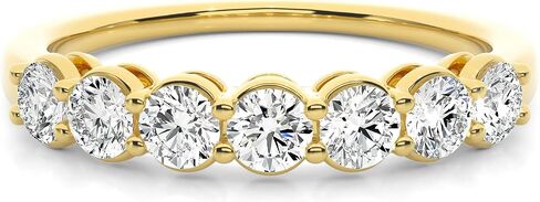 Buy Jewels Solid 10k Gold Wedding Band Moissanite Half Eternity Anniversary Ring For Women (G-H Color) in Saudi Arabia