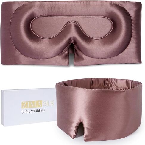 ZIMASILK 22 Momme 100% Mulberry Silk Sleep Mask for Women Sleeping, 3D Contoured Cup Eye Mask for Lash Extensions, Super Soft & Breathable, Blackout Blindfold for Nights (Grayish Green) in Saudi Arabia