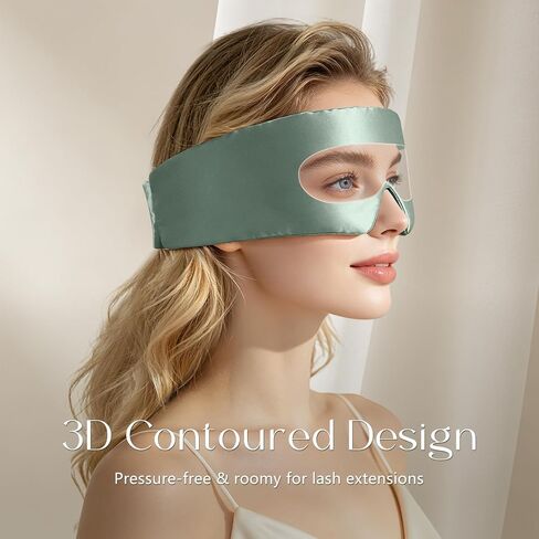 ZIMASILK 22 Momme 100% Mulberry Silk Sleep Mask for Women Sleeping, 3D Contoured Cup Eye Mask for Lash Extensions, Super Soft & Breathable, Blackout Blindfold for Nights (Grayish Green) in Saudi Arabia