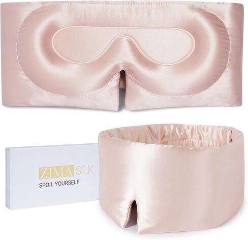 ZIMASILK 22 Momme 100% Mulberry Silk Sleep Mask for Women Sleeping, 3D Contoured Cup Eye Mask for Lash Extensions, Super Soft & Breathable, Blackout Blindfold for Nights (Grayish Green) in Saudi Arabia
