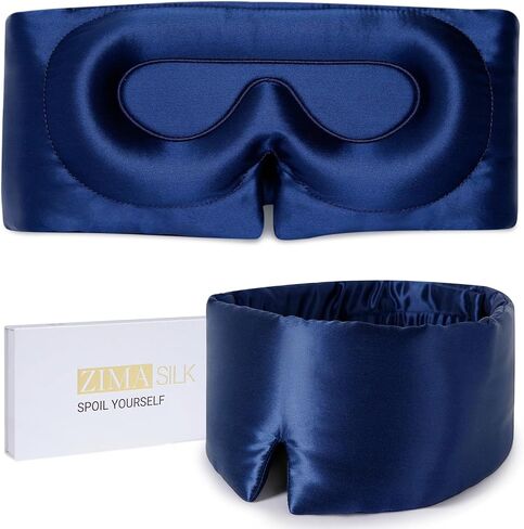 ZIMASILK 22 Momme 100% Mulberry Silk Sleep Mask for Women Sleeping, 3D Contoured Cup Eye Mask for Lash Extensions, Super Soft & Breathable, Blackout Blindfold for Nights (Grayish Green) in Saudi Arabia